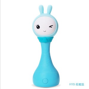 幼儿早教电子卡通机器人玩具婴儿音乐 & 故事舒缓手抓拨浪鼓塑料制成 - Product Image 5