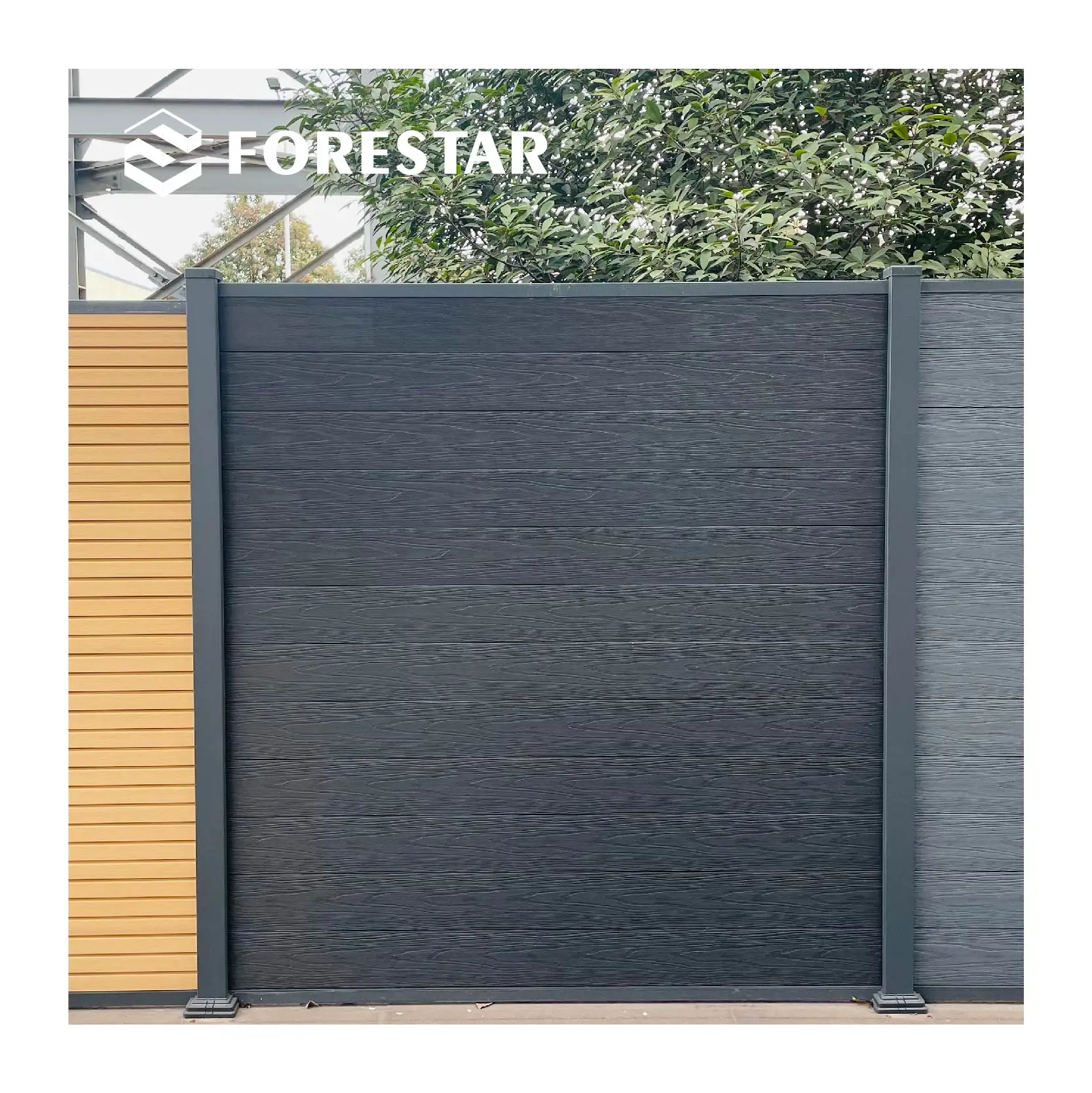 Panel pagar logam baru aluminium zucchini kayu plastik panel komposit pagar dan gerbang rumah untuk halaman menyarankan Panel pagar