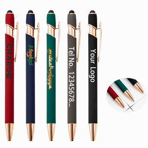 Custom 2 in 1 Capacitive Multi Function Metal Ballpoint <strong>Pens</strong> Aluminum Screen Logo Engraved <strong>Stylus</strong> <strong>Pen</strong> Rose Gold <strong>Pen</strong> 1015 - Product Image 1