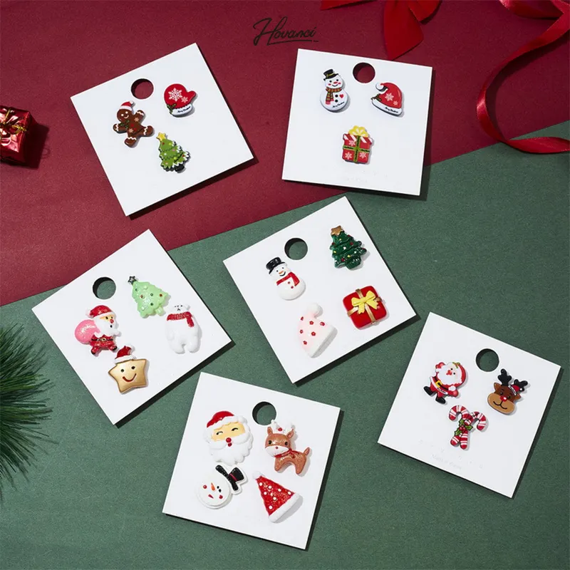 HOVANCI-broche navideño para decoración, alfiler de muñeco de nieve, Papá Noel, guirnalda de botas, regalo de joyería