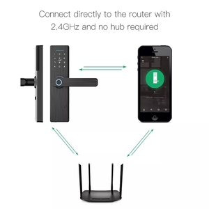 Tuya กลอนประตูอัจฉริยะ,กลอนประตูอัจฉริยะ Wifi ดิจิตอลอิเล็กทรอนิกส์ IC Card กุญแจลายนิ้วมือรหัสผ่าน Tuya APP WiFi Lock - Product Image 3