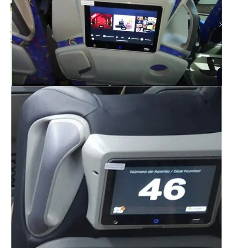 7 inç sunucu ve küçük TV tren multimedya sistemi otobüs koltuğu ekranı