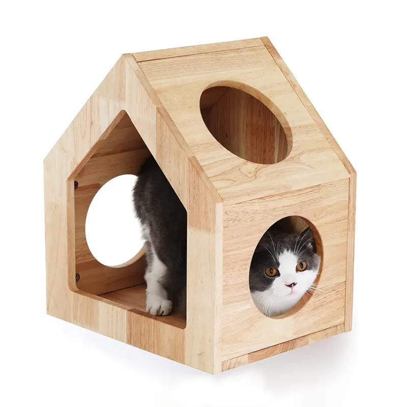 The Fine Quality Popular Saves Space Wooden Frame Wall-mounted Cat Bed