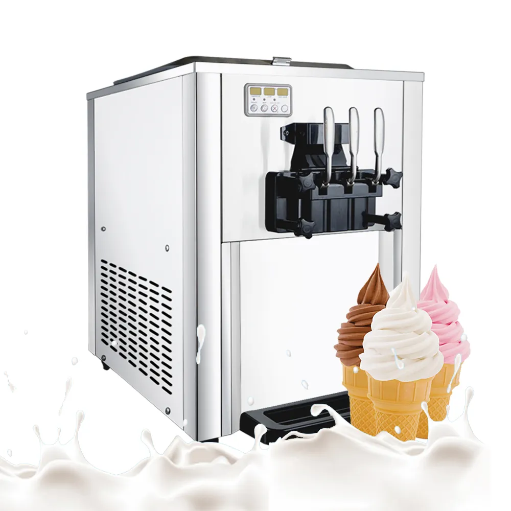 Máquina automática de Cornet de helado, equipo de marta cibelina, máquina de helado de 3 sabores