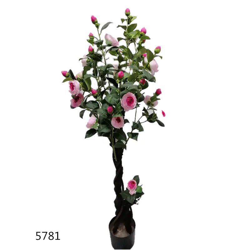 Árbol de rosas de seda artificial para decoración del hogar, venta al por mayor en línea, 140cm