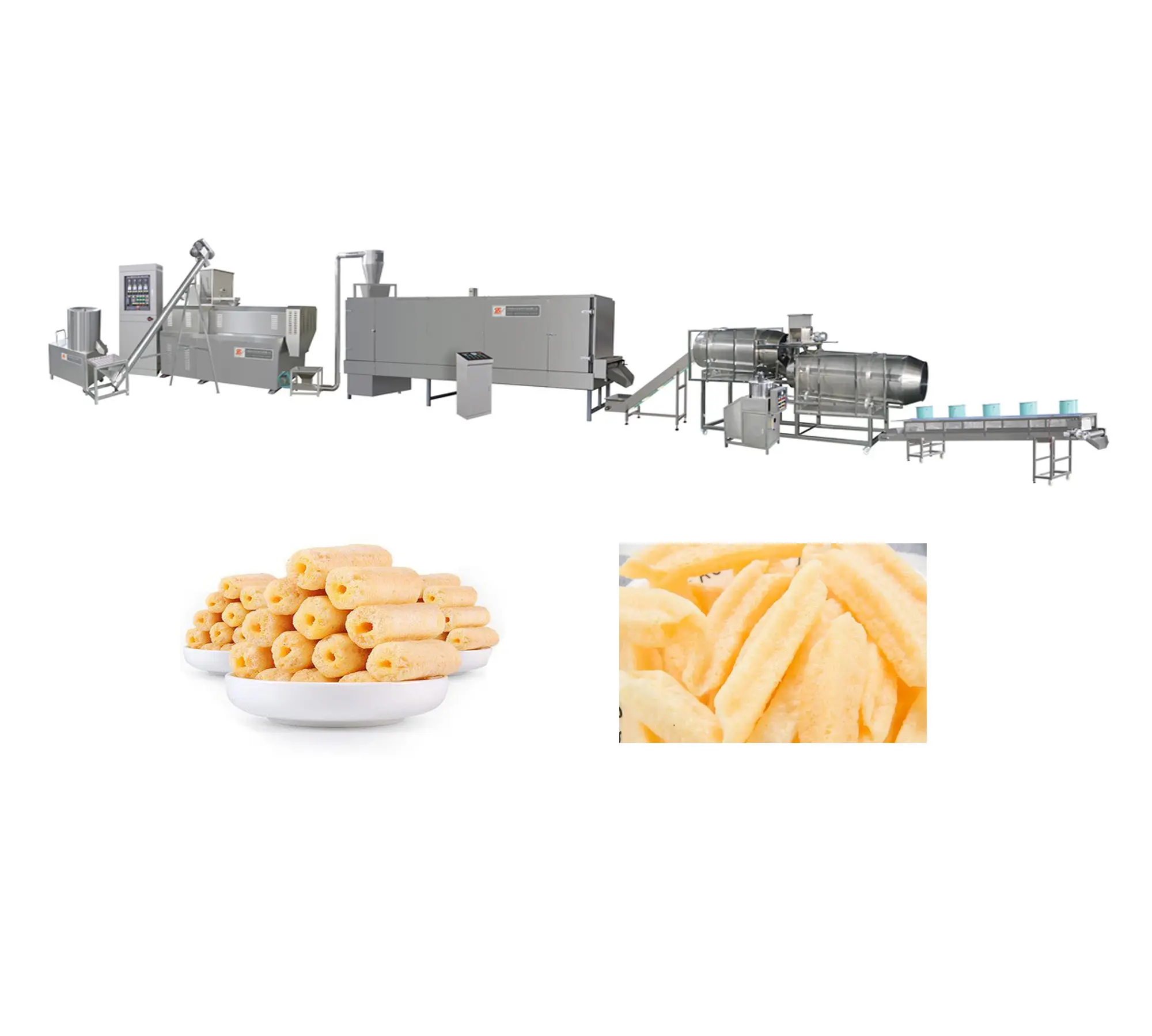 Hoge Kwaliteit Maïs Puffs Snacks Voedsel Maken Machine Maïs Productielijn Snack Food Machine