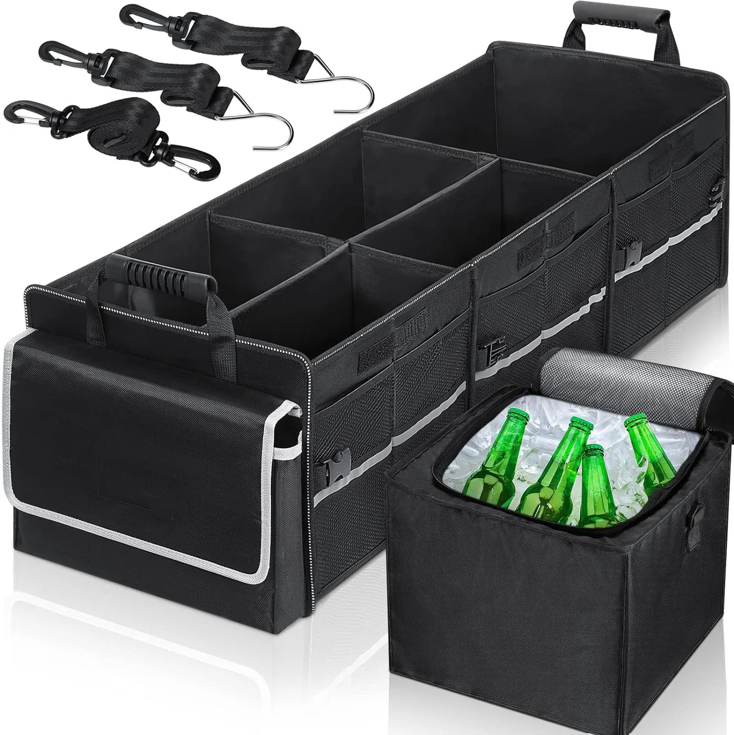 Organizzatore portabagagli per auto Multi-scomparto portabagagli pieghevole con borsa isolante a tenuta stagna