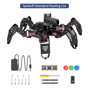 Hiwonder SpiderPi AI vizyon ahududu Pi Hexapod Robot akıllı Servo Python programlama App kontrol eğitim robotik kitleri