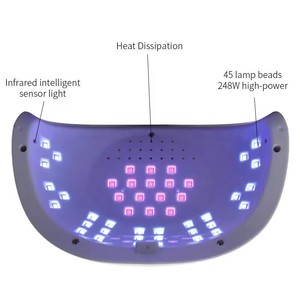 248W LED UV luce asciugatrice Gel smalto con 45 LED 4 impostazione Timer Display LCD schermo sensore automatico professionale due mani lampada per unghie - Product Image 4