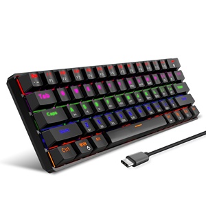 Miniteclado inalámbrico BT 5,0 2,4G para ordenador, Teclado mecánico con 3 modos, retroiluminado, LED colorido, 61 teclas, RGB, para videojuegos, novedad de 60% - Product Image 2