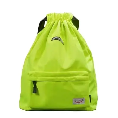 Bolsa de almacenamiento para deportes al aire libre, bolsa de poliéster de cuerda gruesa, mochila impermeable de nailon con cordón y cremallera a la moda de gran capacidad