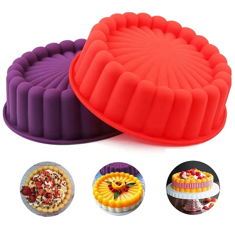 Molde antiadherente de silicona con mango, espiral grande, personalizado, para pastel, Bundt