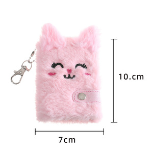 A7 Cute Cat Plüsch Notizbuch für Mädchen Kawaii Anhänger Schlüssel bund Furry Cats Notizbuch Daily Planner Journal Notizblock Briefpapier - Product Image 6