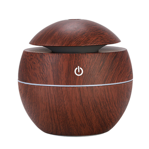 130Ml มินิไม้ Grain Ultrasonic Aroma Essential Oil Diffuser 7สีเปลี่ยนไฟ LED Night Light - Product Image 1