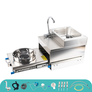 JDA Fornello a <span class=keywords><strong>Gas</strong></span> Estraibile in Acciaio Inox per Barca, Roulotte, Camper e Autocaravan con Lavello e Rubinetto Integrati - Product Image 2