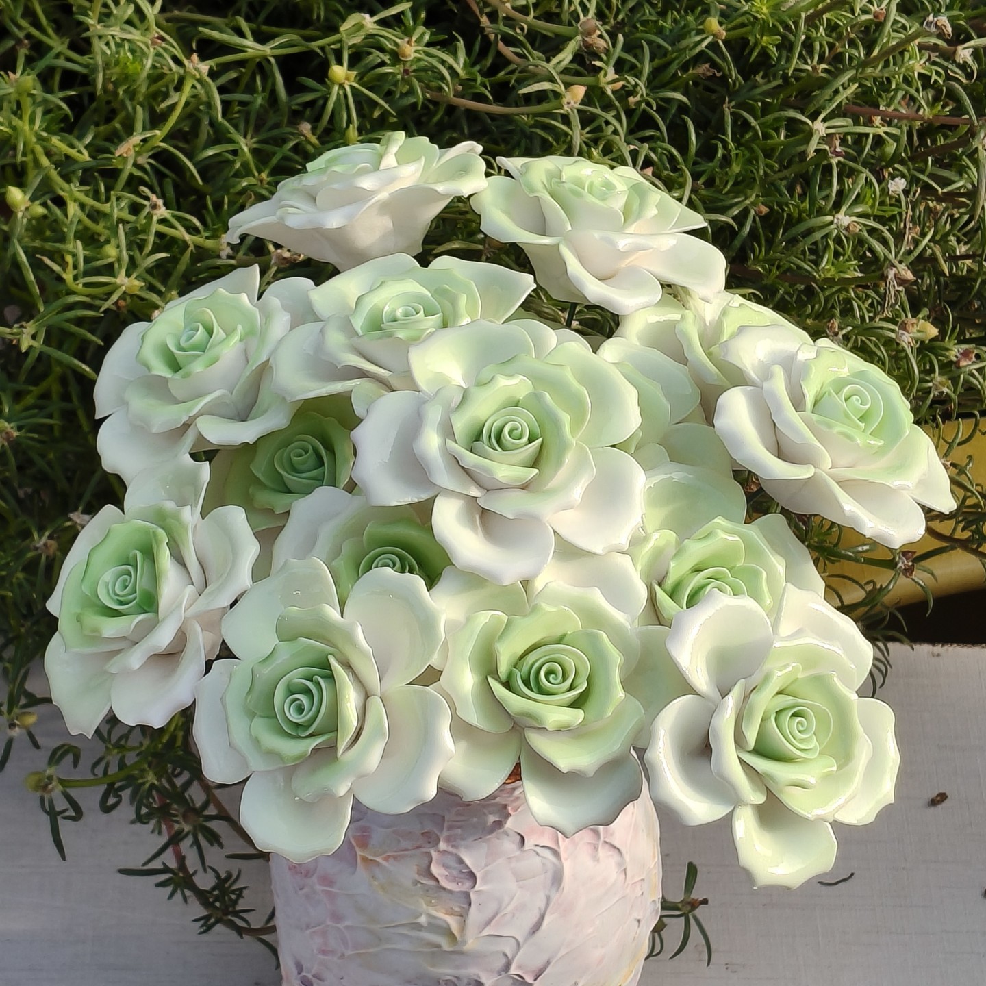 Green and white