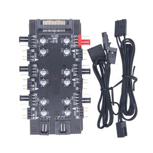 Atenuación de Control de temperatura de regulación de velocidad Combo 12V 4pin 5V 3pin pequeño 4pin RGB ventilador PWM controlador de Hub - Product Image 4