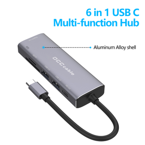 6 in 1 USB Type C Hub USB3.0 Docking Station with RJ45 Gigabit Ethernet Network <strong>Adapter</strong> for Mackbook <strong>Notebook</strong> Laptop - Product Image 5
