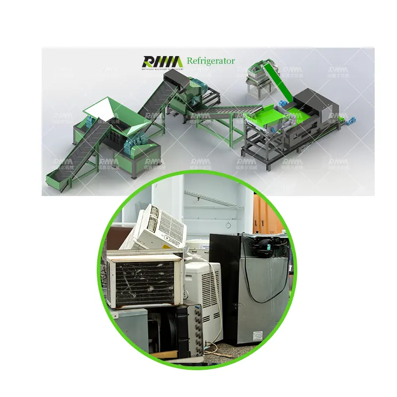Quente-venda alto desempenho eletrônico automático E Waste Recycling Plant/Refrigerador reciclagem/
