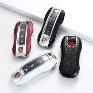 Porsche Panamera için akıllı anahtar koruyucu kılıf Cayenne 911 3/4 düğme-siyah/kırmızı/beyaz araba anahtarı kapağı anahtarsız giriş uzaktan - Product Image 2