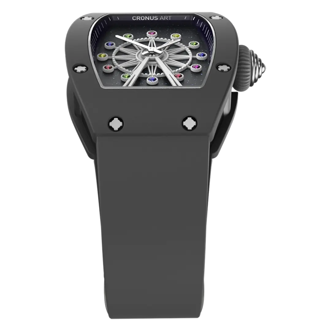 Jam tangan kelas tinggi cermin safir badan keramik jam tangan desain modis pengaturan permata berwarna Richard elemen roda