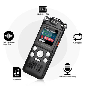 8G aktif ses kaydedici cihazı çift mikrofon taşınabilir dijital ses 8G ses kaydedici kayıt kalemi - Product Image 2