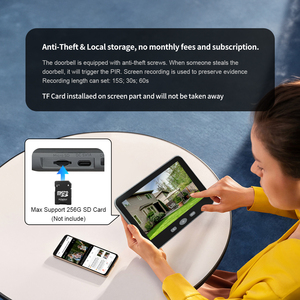 5000mAh IP65 wasserdichte drahtlose Video-Türklingelkamera Bewegungserkennung Home Security Kameramonitor mit 4-Zoll-LCD-Display - Product Image 3