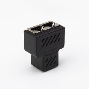 Ethernet 1 a 2 Enchufe hembra Conector RJ45 Enchufe Adaptador de red Lan Ethernet - Product Image 3
