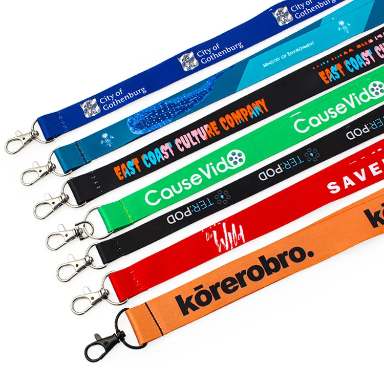 Lanyard Polyester Met Afneembare Gesp Hot Sale Custom Sublimatie Bedrukt Voetbalteam