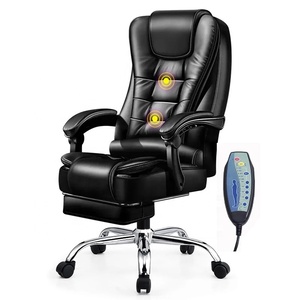 Luxus schwarz pu Leder hohe Rückenlehne hoch Büro Executive Stuhl 7 Punkt beheizte <span class=keywords><strong>Massage</strong></span> Bürostuhl - Product Image 2