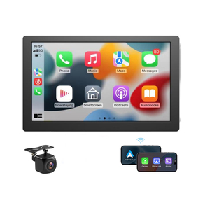 9 "Carplay sem fio portátil e Android Auto Car Stereo w 1080p Câmera de <span class=keywords><strong>backup</strong></span>, Navegação GPS/Link Espelho/Controle de Voz/<span class=keywords><strong>Bluetooth</strong></span>
