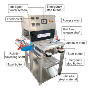 Lòng đỏ trứng sắc nét tự động khí nén niêm phong máy bánh trung thu tự động máy đóng gói dòng chảy máy bao bì cho bánh quy bánh mì - Product Image 2