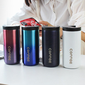 Moda 390ml/550ml yeni kore tarzı lüks kupa çift duvar paslanmaz çelik seyahat kahve kupa tumbler kupası ile özel Logo