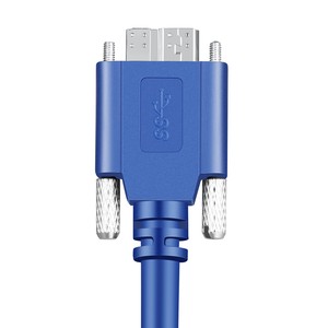 USB 3.0 A/M ถึง Micro B/M พร้อมสายล็อคแบบสกรูคู่สายฮาร์ดไดรฟ์สีฟ้า USB USB3ถึง Micro B Cable 3.0 Vision - Product Image 4
