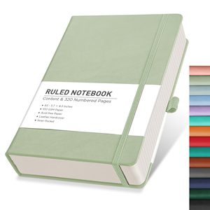 Quaderni Journaling A5 a righe quaderno con 192 pagine numerate diari per la scrittura di quaderni per il lavoro in pelle rigida - Product Image 3