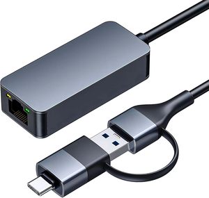Adaptador Ethernet USB C de alto rendimiento Dajiang convertidor personalizado OEM USB3.0 RJ45 para ordenador portátil/escritorio con cable Stock disponible - Product Image 1