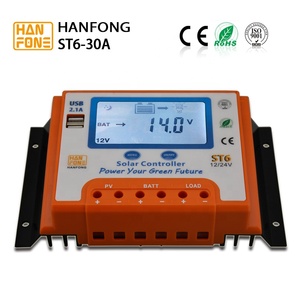 Hanfong PWM 20A 12 В/24 В контроллер солнечного заряда с регулируемым ЖК-дисплеем двойной USB порт настройки таймера