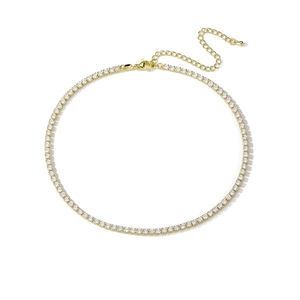 Trend Copper Plated 18K Gold Inset Color Zirconium Necklace INS Network <strong>Red</strong> the Same Collarbone <strong>Chain</strong> New Explosive Products