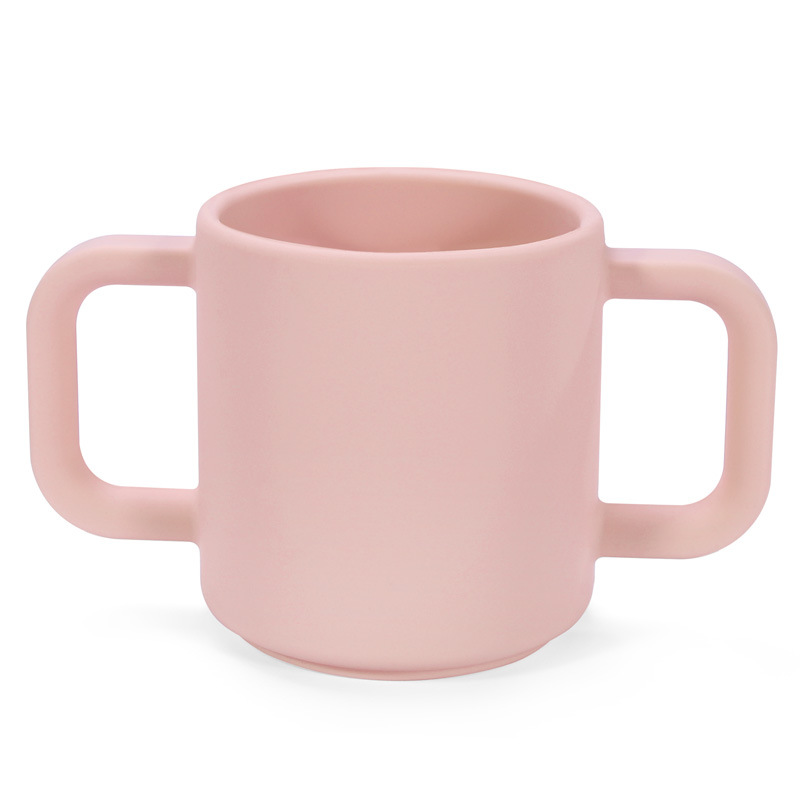 Training water bottle with handle - dark pink