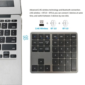 Bluetooths Number Pad Rechargeable Wireless <strong>Numeric</strong> <strong>Keyboard</strong> Three Mode Slim and Silent Design 35-Keys External USB Numpad - Product Image 3