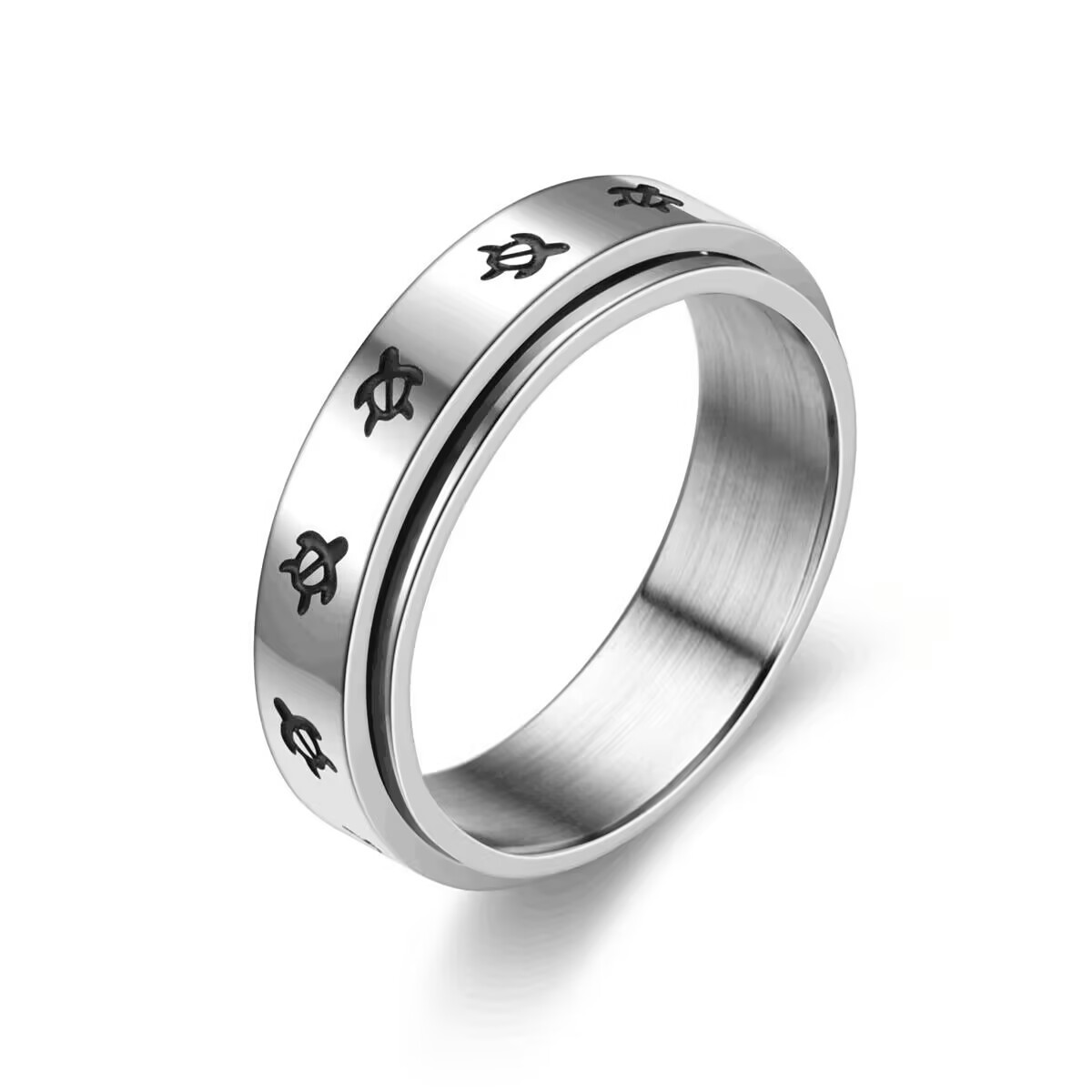 9. 6mm - Rotating Tortoise, Steel Color