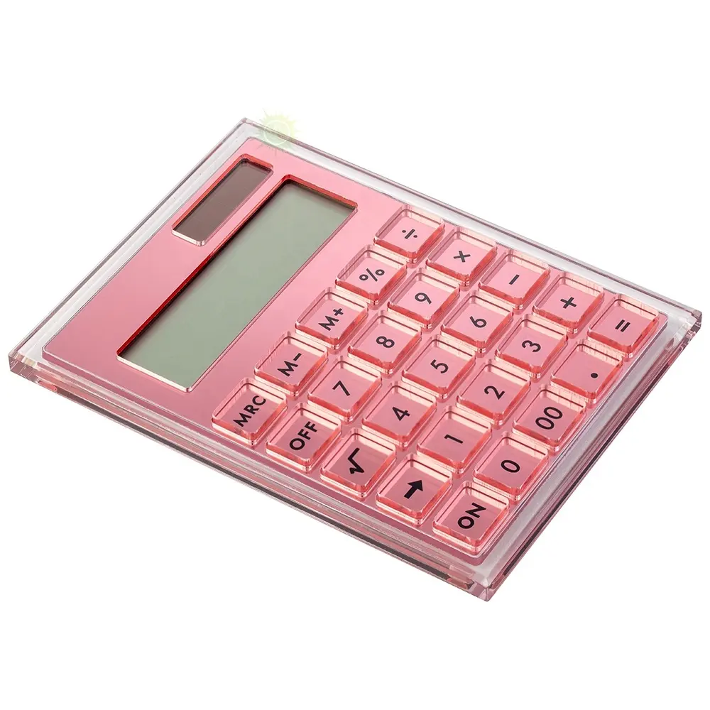 Acrylic Stationery Accessories Rose Gold Calculator with Solar