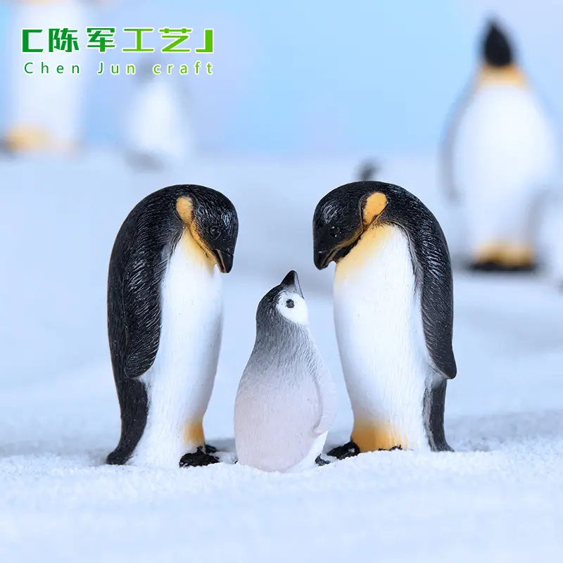 Chen Jun หัตถกรรมชุดขั้วเกล็ดหิมะขนาดใหญ่ตราประทับรูปเพนกวินเรซินตกแต่งงานฝีมือ