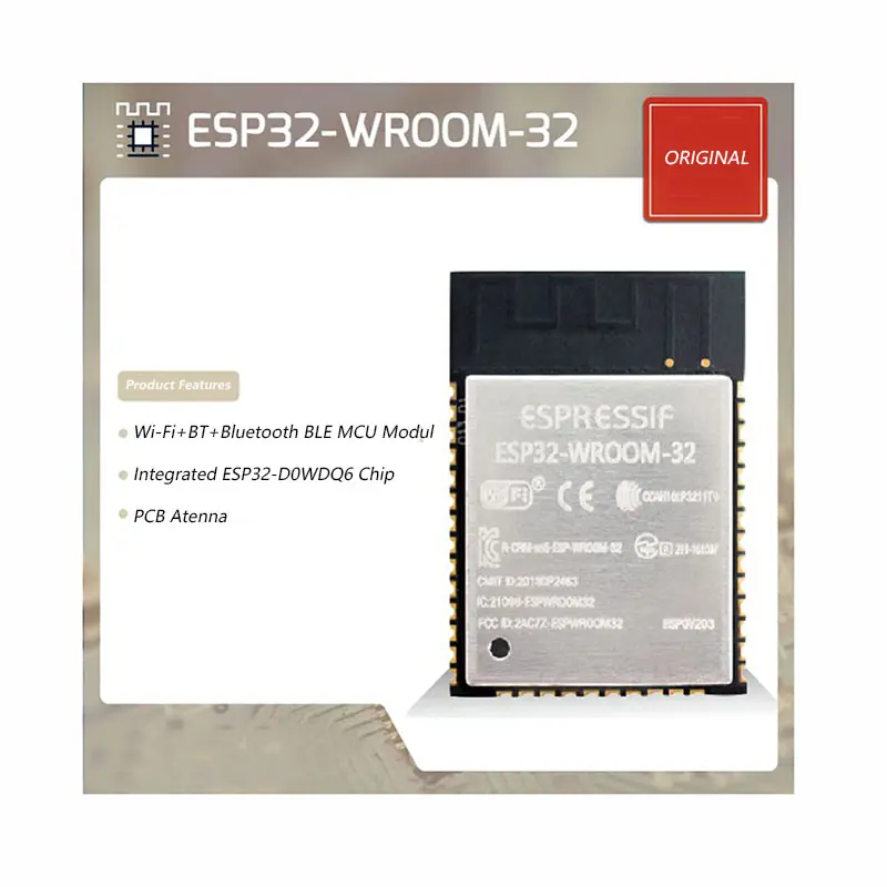 ESPRESSIF ESP32-WROOM-32 4mb 8mb 16mb ESP WROOM 32 çift çekirdekli 32Mbits esp32 Wi-Fi BLE SMD modülü PCB anten ile esp32-wroom