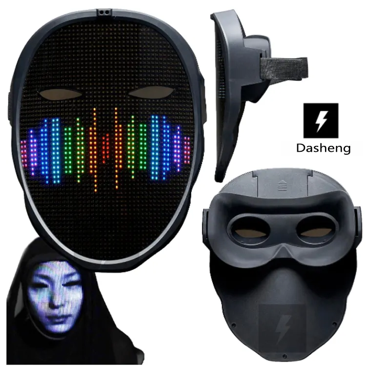 2021 di Vendita Caldo Ebay di Editing Animazione Testo Ricaricabile Cosplay Led Volto Mutevole Maschera Led Cosplay Matrix Light Up Maschera per Il Viso