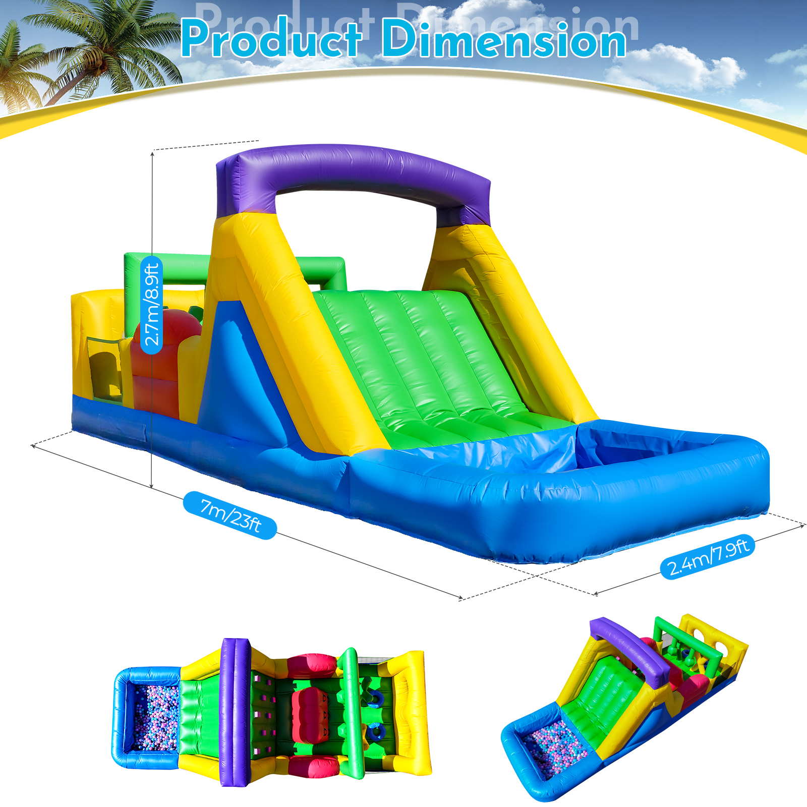 Coloré (22x8x8,2 pieds/6,7x2,4x2,5 m)