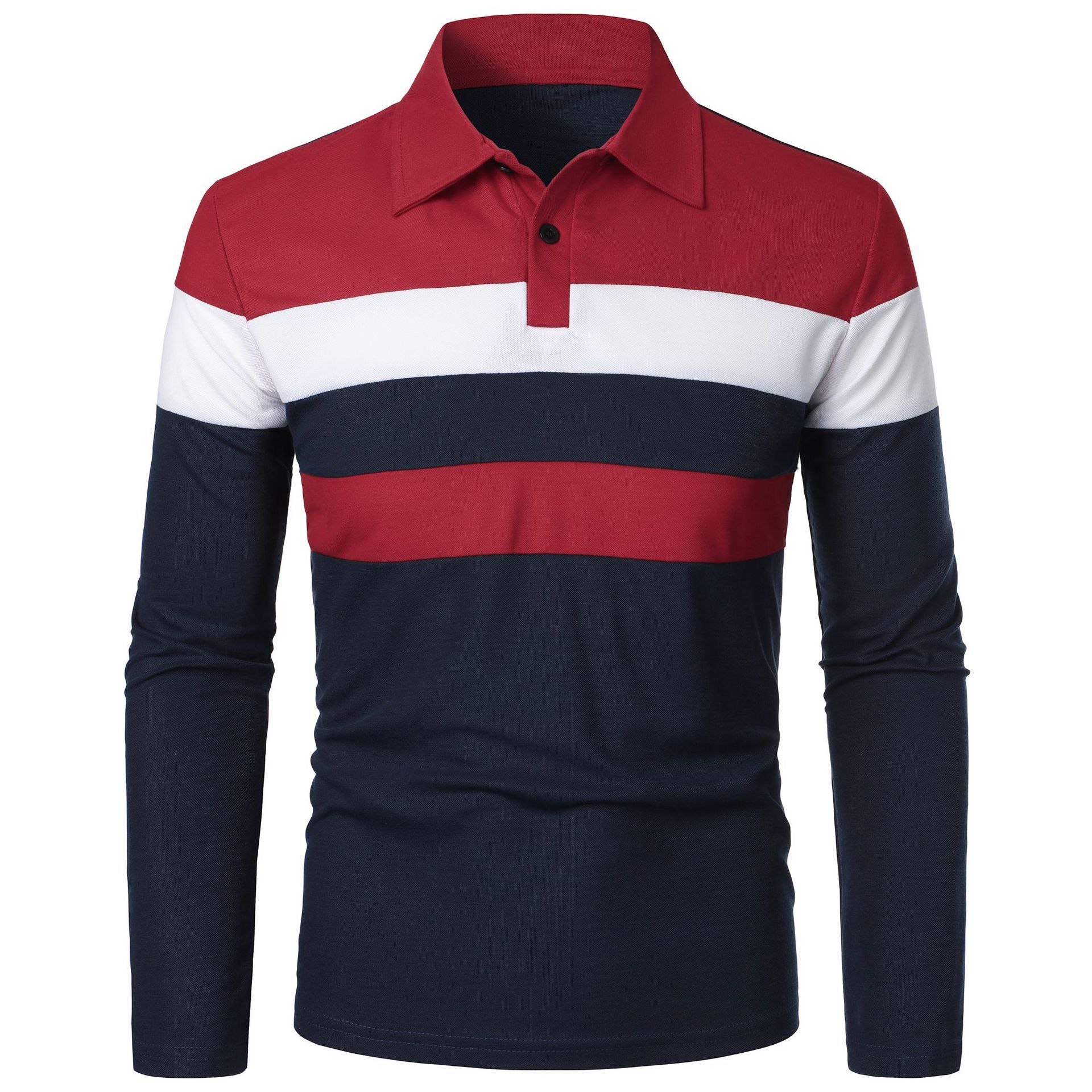 Chemise rouge jumelée bleu marine