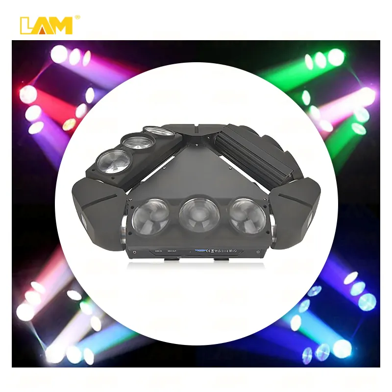 Hot Sale Stage Night Club Beleuchtung 9*12w Mini Led Spider Moving Head RGBW 4 in1 Leds Beam Moving Head Lights