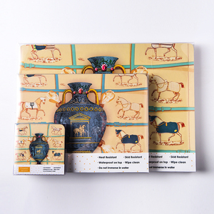 定制印刷彩色圆形方形矩形六角桌垫耐热防水mdf木材餐垫 - Product Image 4