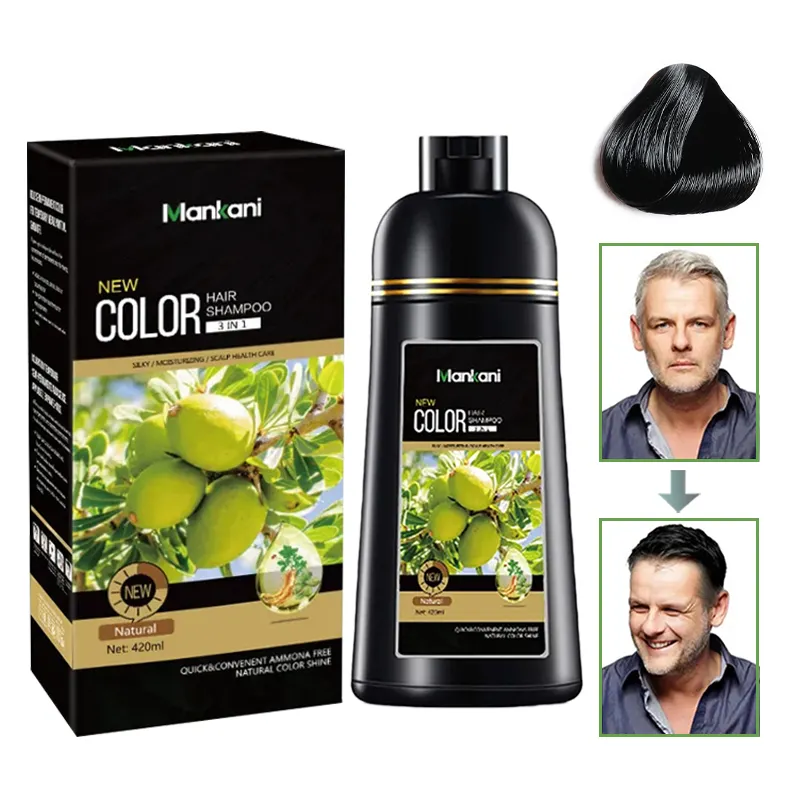 Coloration permanente pour cheveux blancs et noirs, 30 ml, shampoing, coloration rapide des cheveux, pour hommes et femmes, liquide avec huile artan, 5min